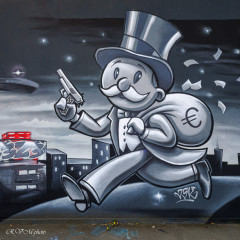 Mr Monopoly en plein hold-up par JSK, Lorient