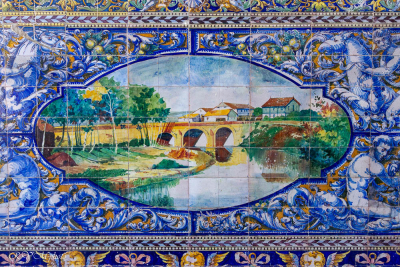 Mosaique, Place d'Espagne, Séville, Andalousie, Espagne