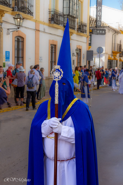 Semaine sainte, un pénitent, Ronda, Espagne
