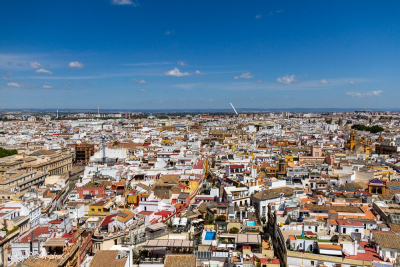 Vue de Séville depuis la Giralda, Séville, Andalousie, Espagne