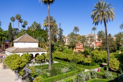 Jardins de l'Alcazar royal, Séville, Andalousie, Espagne