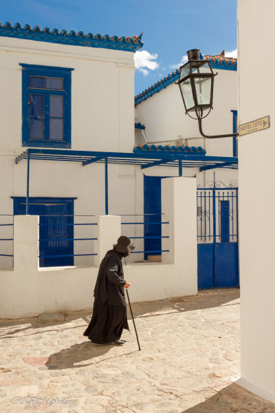 Noir et bleu, Hydra, Grèce