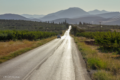 Route vers Tolo, Grèce