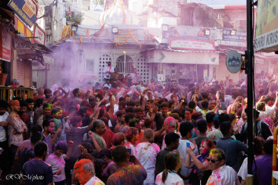 Fête de Holi ou fête des couleurs, Udaipur, Inde du nord