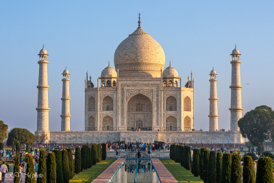Le Taj Mahal à l'aube, Agra, Inde du nord