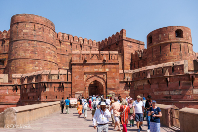 Entrée du Fort Rouge à Agra, Inde du nord