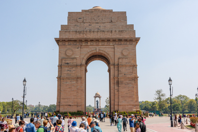 Porte de l'Inde, Arc de triomphe, monument aux morts, Delhi, Inde du nord