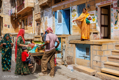 Marchand de légumes ambulant, Jaisalmer, Inde du nord
