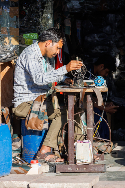 Atelier de tailleur, vers Agra