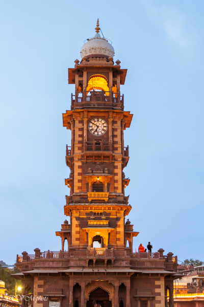 La tour de l'horloge à l'entrée du bazar, Jodhpur, Inde du nord