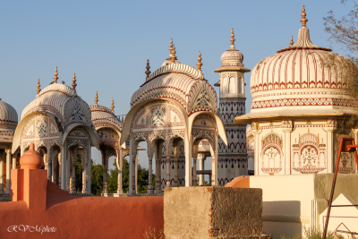 Cénotaphes (chhatris) à Mandawa, Inde du nord