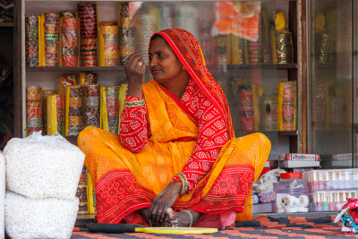 Sur un marché à Achrol, Inde du nord