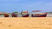 Bateaux pour touristes, plage de Oualidia