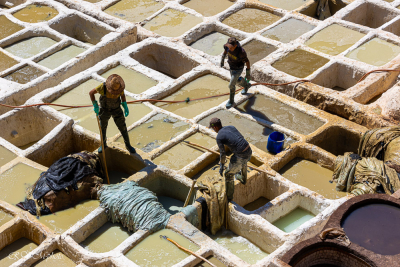 Tannage des peaux, préparation des cuirs, Fès