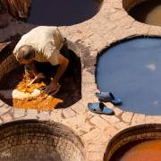 Tannage des peaux, préparation des cuirs, Fès