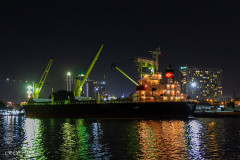 Saïgon vue du port la nuit, Vietnam 2020